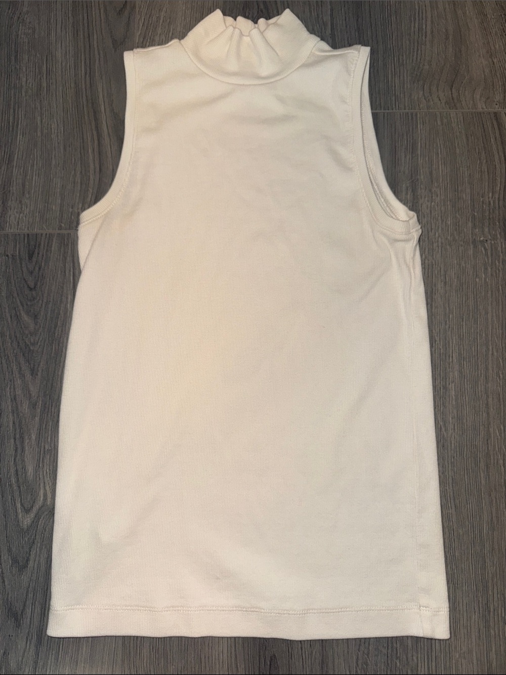 LOFT Cream Sleeveless Mock Neck Tank